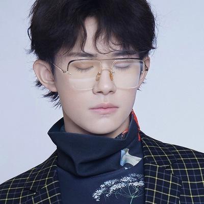 易烊千玺同款方框眼镜 ins网红半框男女款百搭平光镜时尚光学眼镜
