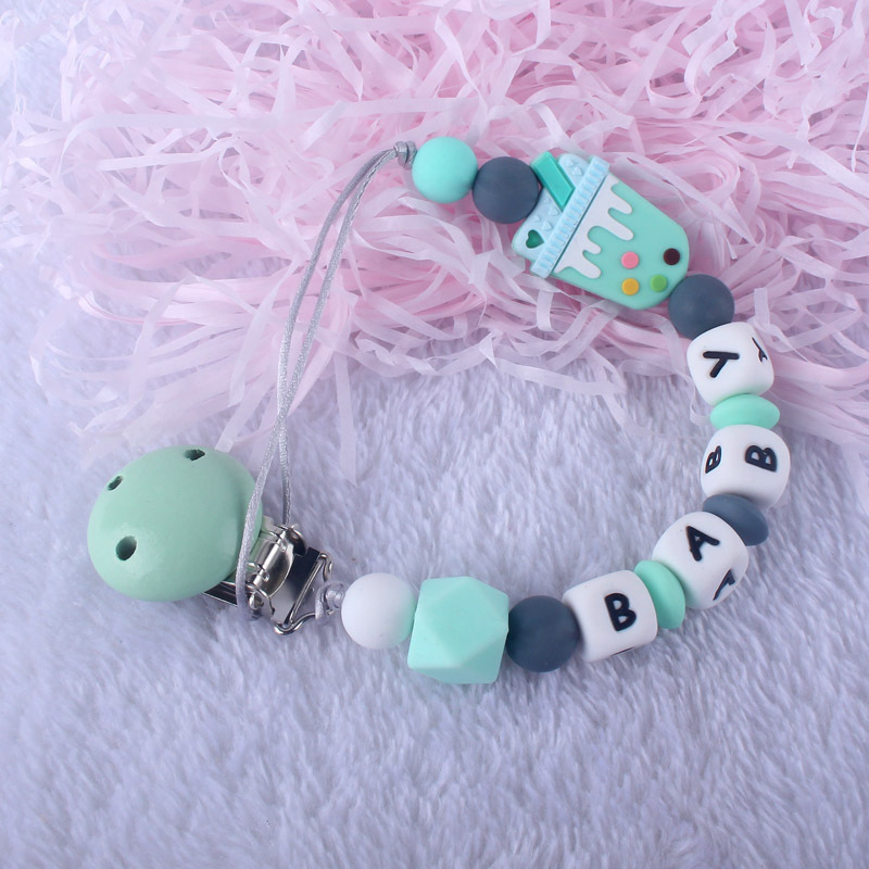 Amazon bebé silicona chupete cadena bebé dientes molienda cadena calmante mordedor anti-gota cadena fabricante