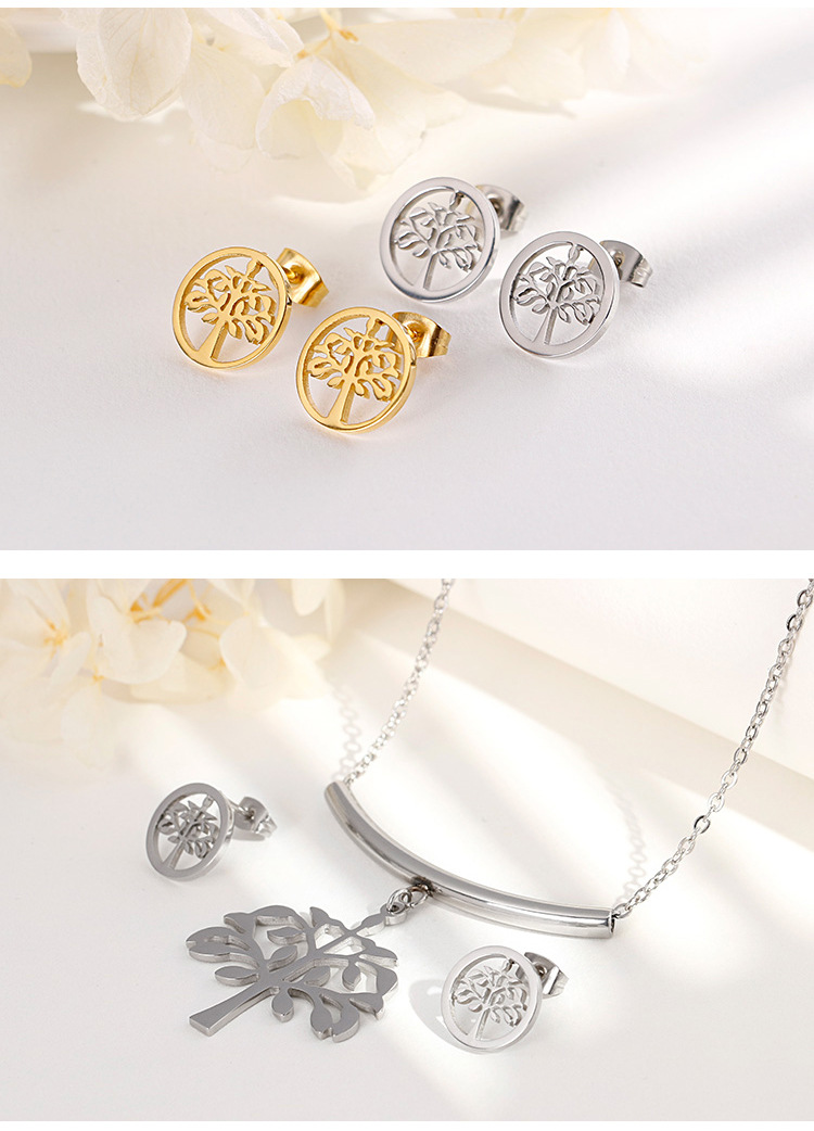 Simple Style Flower 18K Gold Plated Titanium Steel Wholesale display picture 4