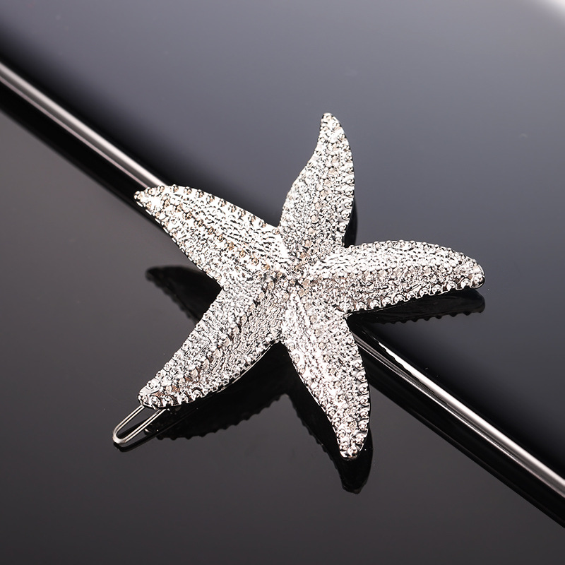 Fashion Starfish Metal Inlay Rhinestones Hair Clip 1 Piece display picture 2