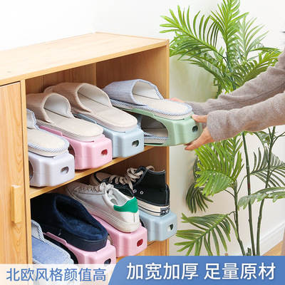 壹件代發雙層鞋架創意家用宿舍神器鞋櫃鞋子置物架收納神器鞋托