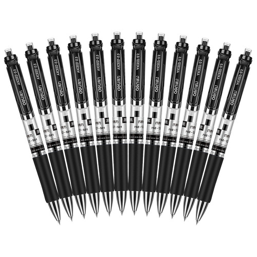 Deli S01 black/blue/red press gel pen signature pen water pen 0.5mm office study supplies