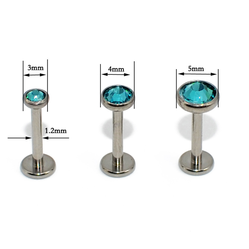 Retro Geometric Titanium Inlay Artificial Gemstones Womenu0027S Ear Studs 1 Piece