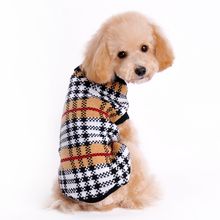 速卖通秋冬高端宠物毛衣 经典格子图案 宠物冬装衣服 直销