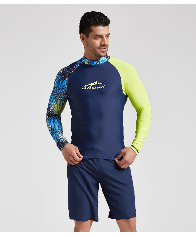 Men's Long Sleeve Rashguard Swim Shirt 