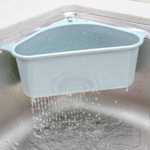Kitchen vegetable rack household sink drain rack triangle storage rack hanging rack punch-free drain basket