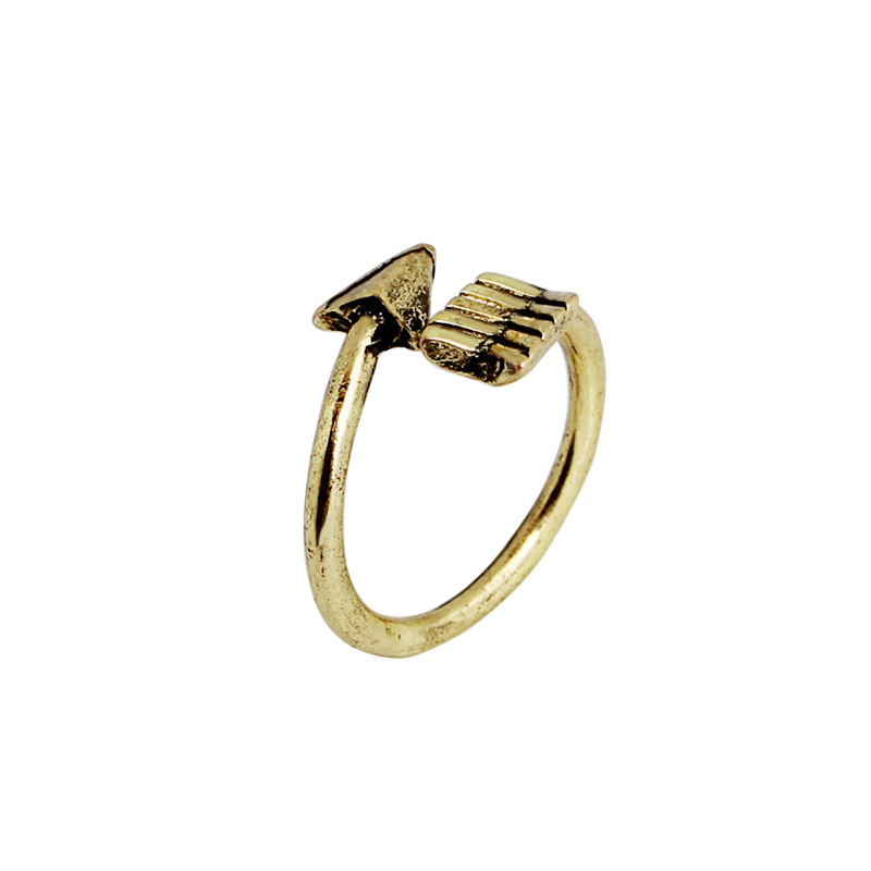 Fashion Retro Punk Arrow Ring Tail Ring Adjustable Opening Bow Arrow Ring Accessories display picture 9