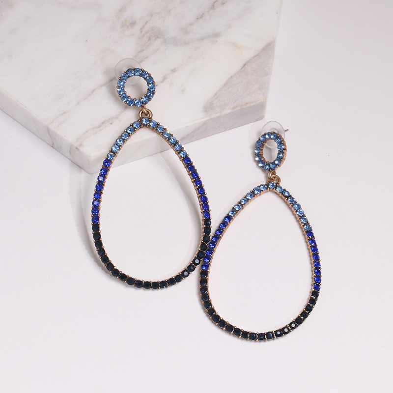 New Earrings Wholesale European And American Glass Diamond Alloy Earrings display picture 2