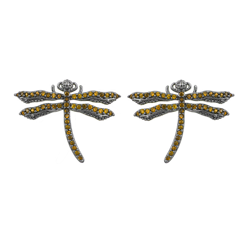 Animal Earrings Cartoon Purple Dragonfly Earrings S925 Sterling Silver Ear Needles Hypoallergenic Earrings Women Wholesale display picture 5