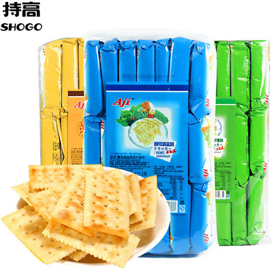 Aji酵母减盐苏打饼干472.5g 咸味梳打饼干早餐养胃休闲零食品批发|ru