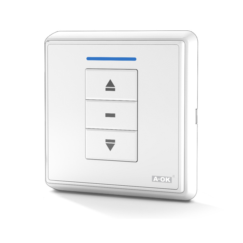 奥科电动窗帘AC125-01单路遥控86开关随意贴内置433无线发射模块