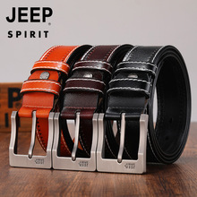 JEEPSPIRIT一件代发男士二层牛皮针扣皮带OM18CD996BT0320-T0322