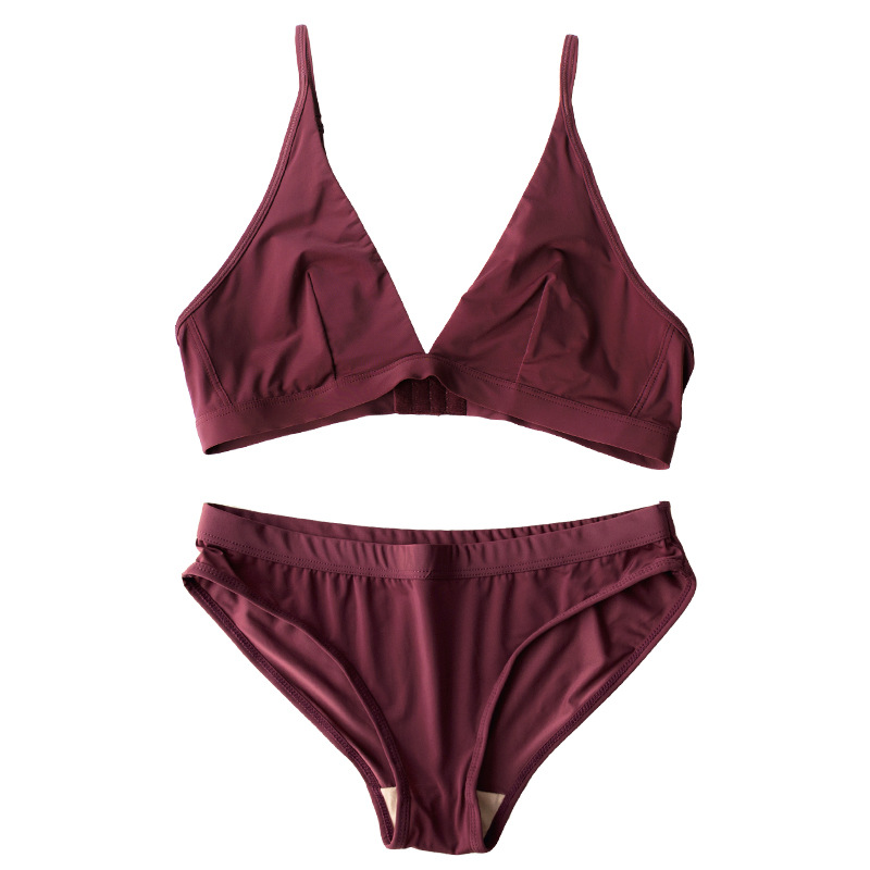 Large breasts show small size, no chest cushion, ice silk French sexy lingerie set, underwear for women_voghion.com