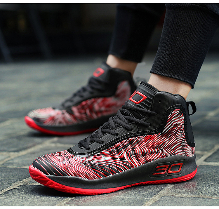 Buty do koszykówki, wysokie buty bojowe męskie, oddychające młodzieżowe buty sportowe na wiosnę i jesień_voghion.com
