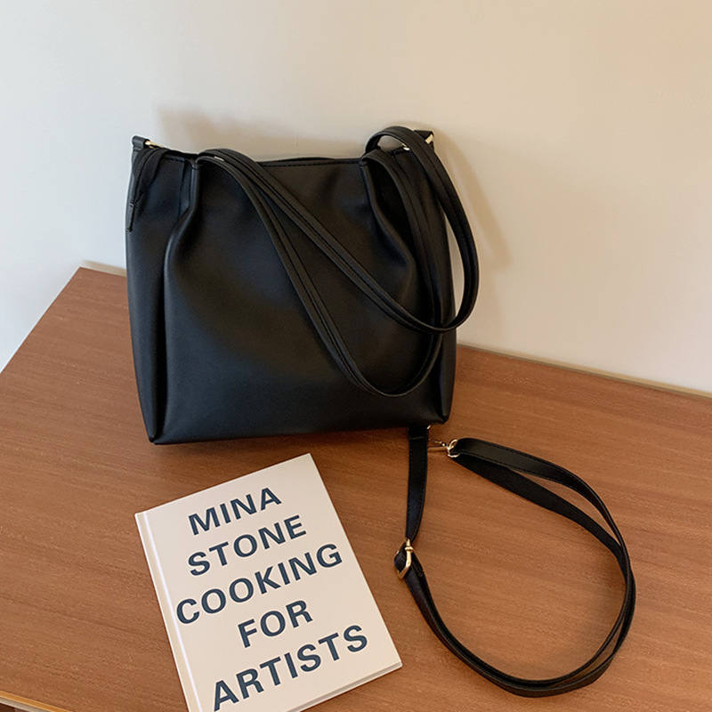 Damen Neue Mode Koreanische Ausgabe Tägliche Schulter Große Kapazität Einfache Tragetasche Student Handheld Umhängetasche_voghion.com