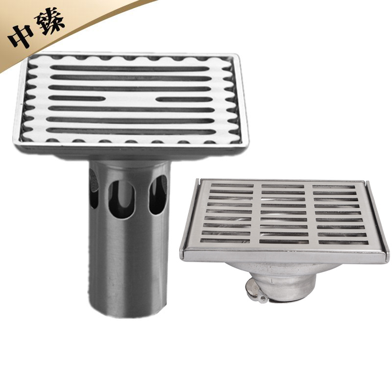 10cm防臭加厚方形不锈钢地漏洗衣机深水封双用两用浴室淋浴地漏芯|ms