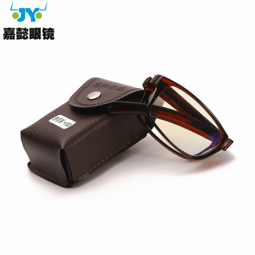 Rural chic blue light blocking foldable reading glasses street vendor portable small and exquisite mobile phone case reading glasses