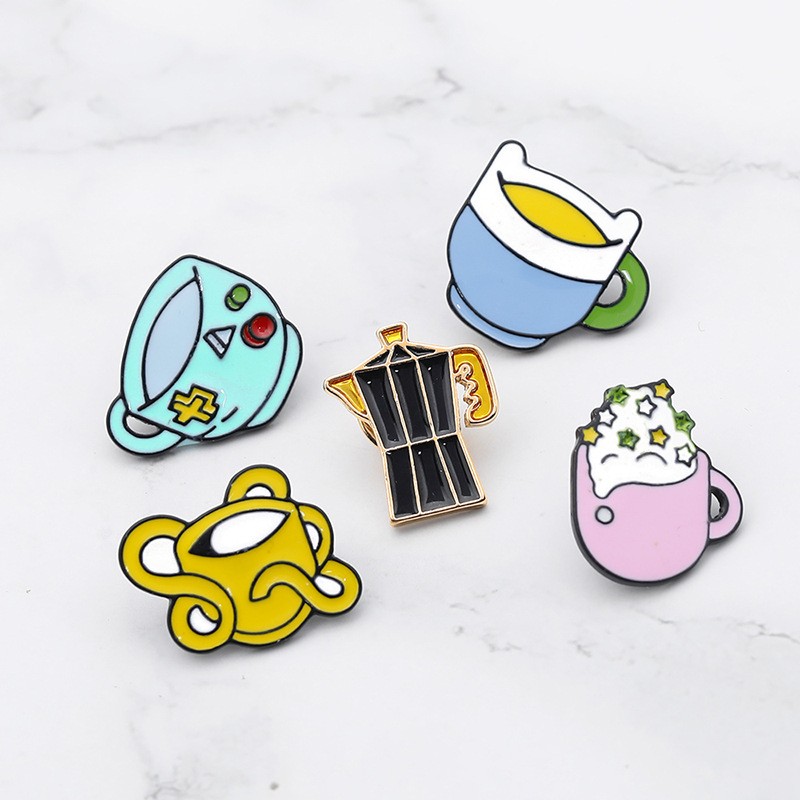 10g Weight Brooches Classification Daily Occasion Alloy Material Cartoon, Colorful, Badge, Cup, Cattle Pattern Unisex Gender Fashion Style Enamel, Enamel Craft Fashion Pin Cartoon Colorful Badge Alloy Enamel Unisex Brooches 2