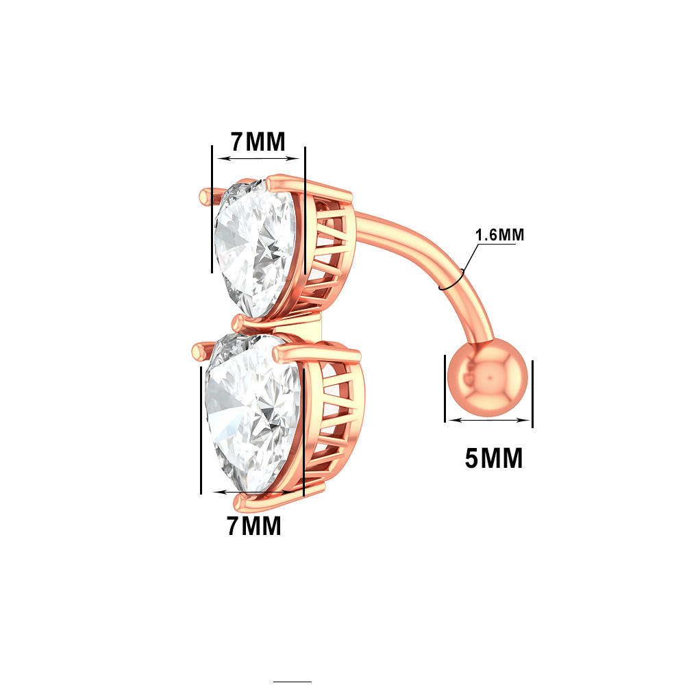Gioielli per piercing all'ombelico a forma di cuore per e-commerce_voghion.com