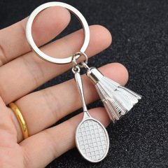 Creative badminton racket keychain, personalized badminton shape key pendant, advertising event small gift with engraving