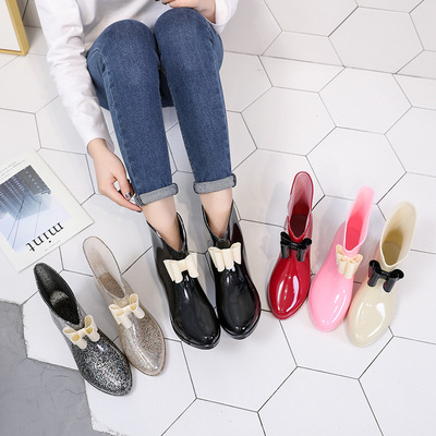 韩国秋冬季女士雨鞋女防水水鞋中筒雨靴时尚水靴防滑胶鞋批发|ru