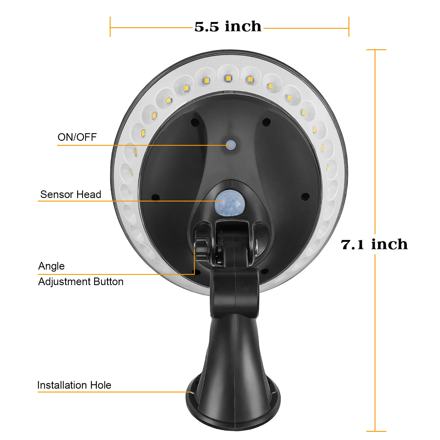 Graus de Iluminação ao ar Lâmpada de Parede Novo Livre Solar Pir Sensor Movimento Jardim Poupança Energia Rua 360 Luz 5 livre luz solar pir sensor movimento solar