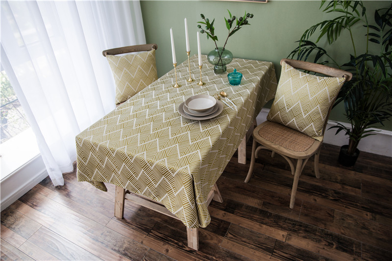 Waterproof Modern Minimalist Jacquard Wave Pattern Nordic Rectangular Coffee Table Dining Tablecloth Manufacturer_voghion.com