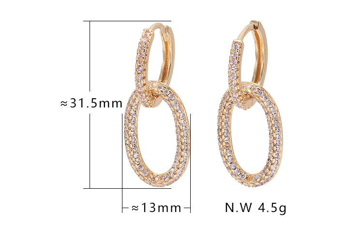 Fashion Zircon O-shaped Earrings Wholesale display picture 1