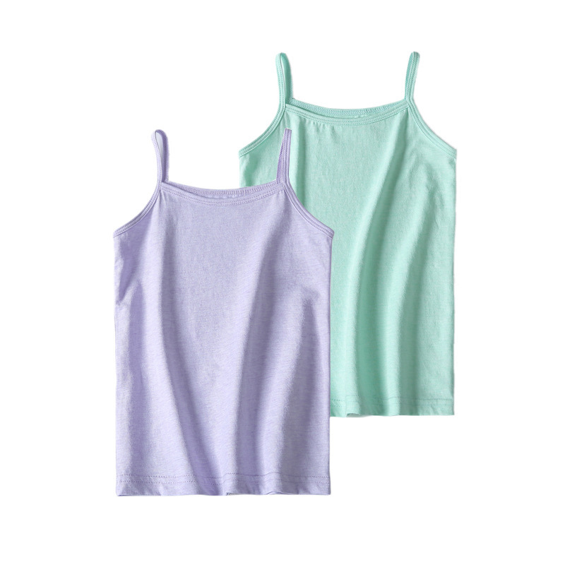 女童背心吊带衫有机彩棉童装中大童学生儿童品牌上衣夏季一件代发|ru