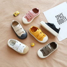 儿童帆布鞋0506男童女童魔术贴板鞋多色可选1-8岁宝宝单鞋小白鞋