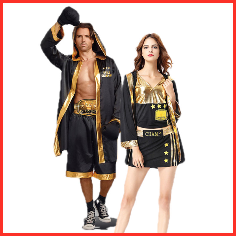 European and American Halloween Couple Boxing Champion Boxer Suit Cosplay Game Stage Performance Costume