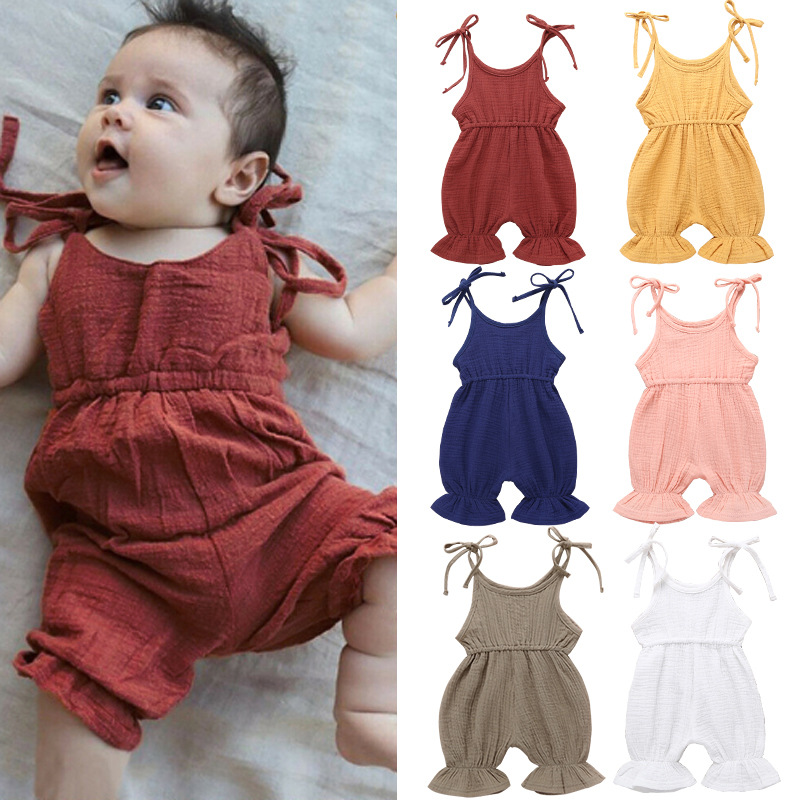 H1080#Summer new baby jumpsuit ins cute...