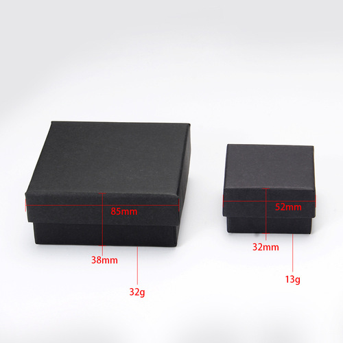 Factory Wholesale Simple and Elegant Gift Square Ring Bracelet Necklace Box Korean Style Black Jewelry Box Wholesale