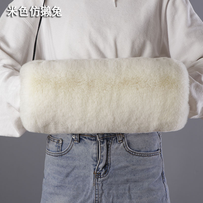 Imitación de piel de zorro protector de mano invierno engrosada mano más caliente de la mano manga de felpa almohada mano más caliente calentador de la mano