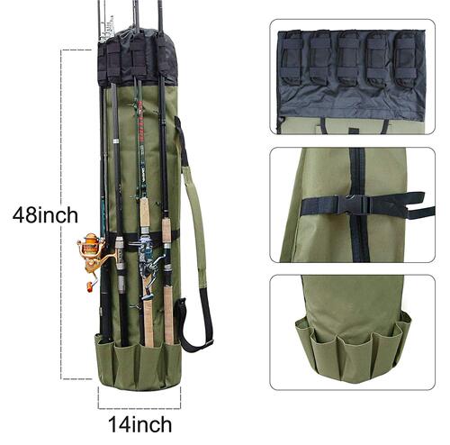 New sea rod fishing rod harness storage bag, outdoor portable fishing bag, single-shoulder large capacity fishing gear bag