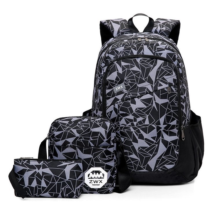 19 new student schoolbag three-piece bac...