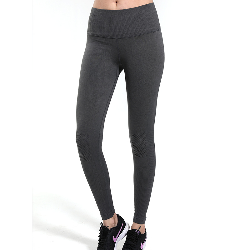 新款无缝针织高腰护膝运动长裤跑步健身瑜伽专业运动紧身裤|ms