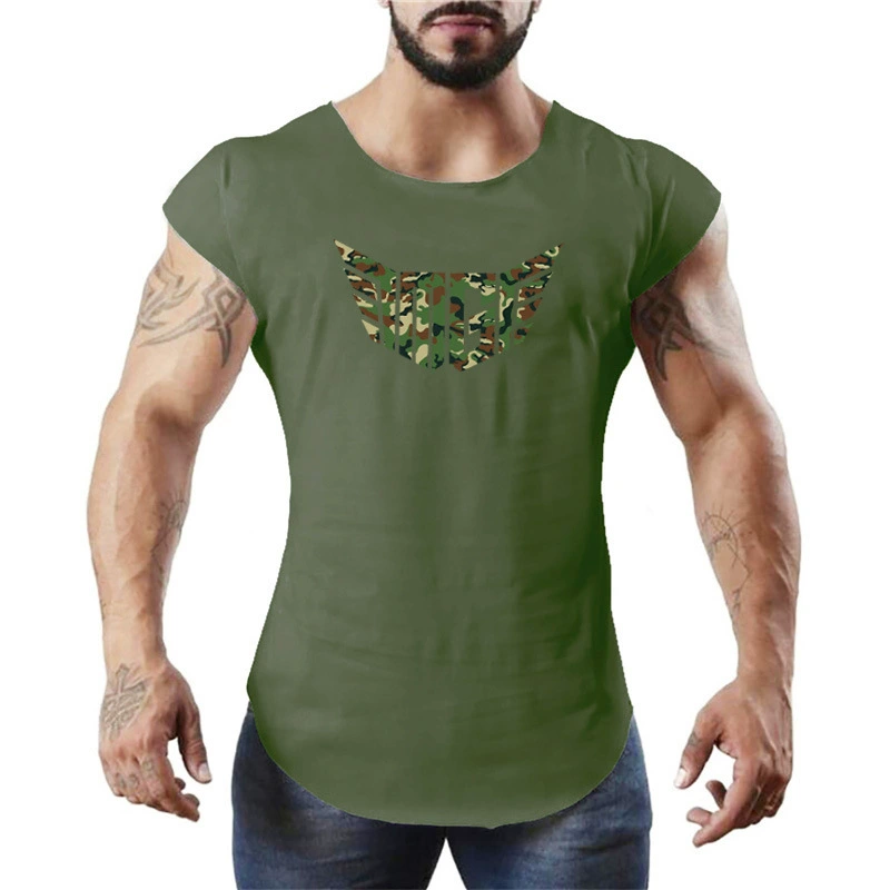 Camouflage cotton sports thin vest for gym for training sleevless
