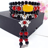 Agate crystal bracelet, retro jewelry, tourmaline rosary with round beads, accessory, wholesale