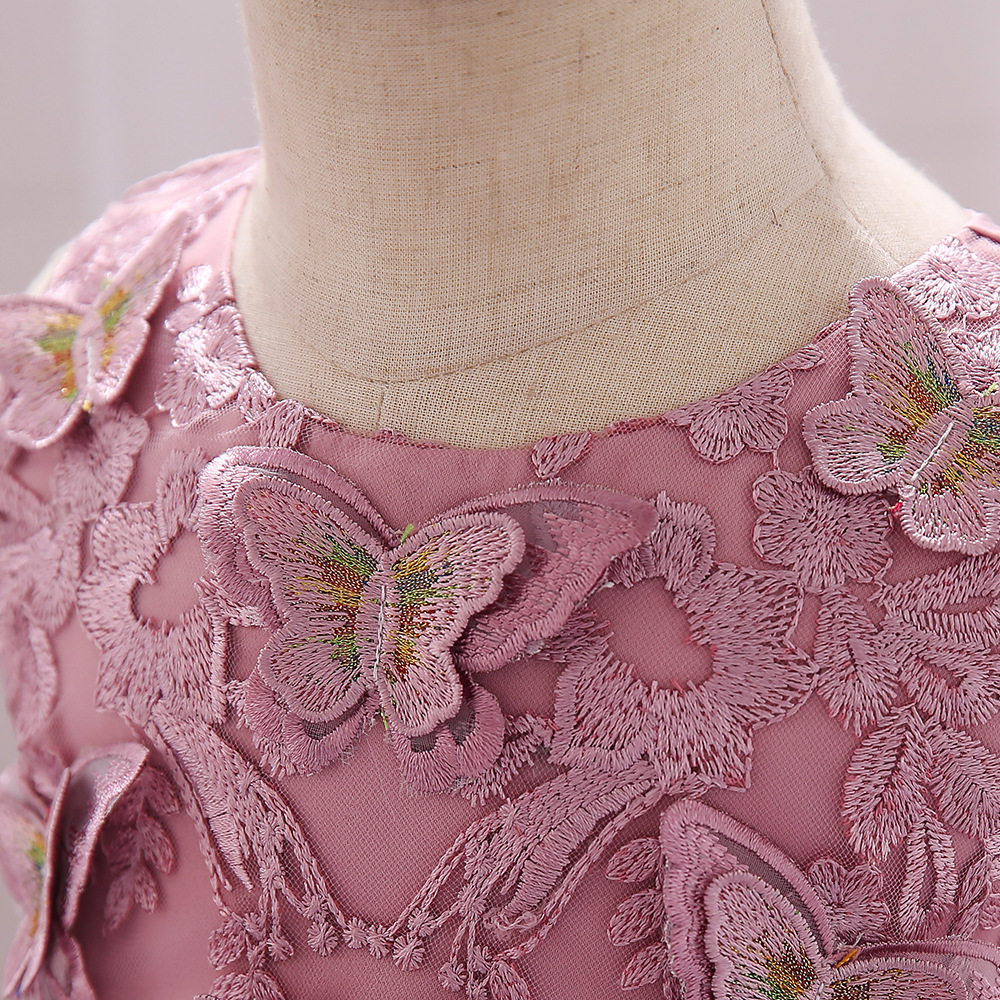 2024 años de edad mariposa vestido bordado princesa vestido Niña de la luna llena Forro de algodón vestido de bebé vestido de cumpleaños niños