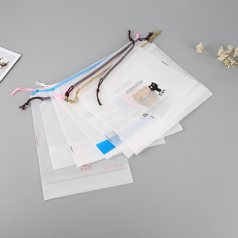 现货包装袋批发服装袋自封袋防尘收纳抽绳塑料袋 EVA束口袋可定制