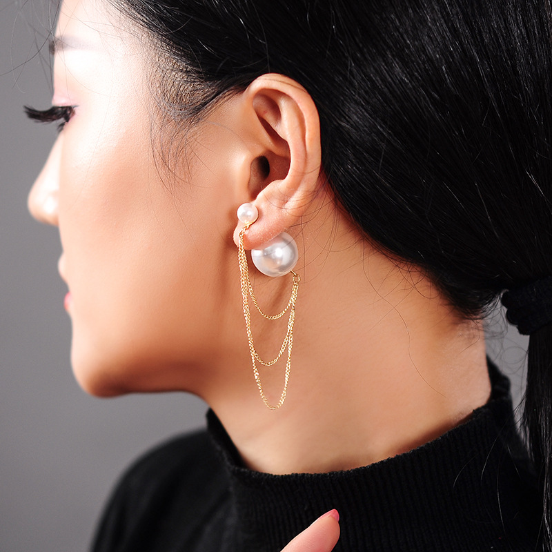 Multi-layer Fringed Earrings Fashion Korean Pearl Earrings Women Wholesales Fashion display picture 12