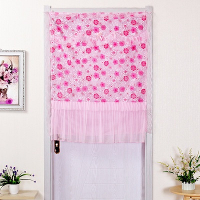 加工定制家用門簾家用蕾絲布藝防塵紗簾隔斷半簾可來圖定制