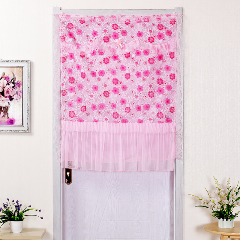 加工定制家用門簾家用蕾絲布藝防塵紗簾隔斷半簾可來圖定制