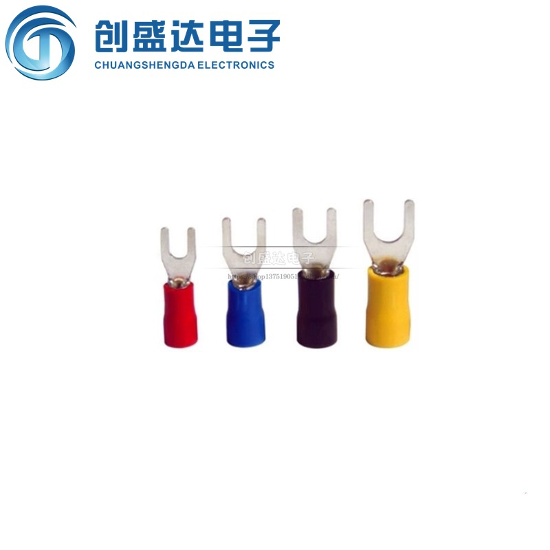 蓝色1000只 SV1.25-3.2接线端子1.5平方Y型1-3U型 线叉形端子叉子