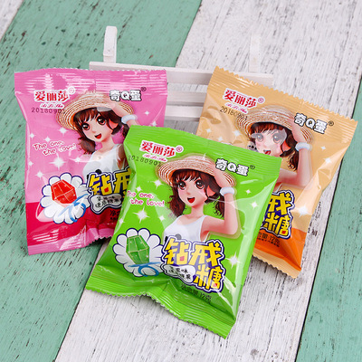 12克爱丽莎钻石戒指糖硬玩具糖果水果味儿童糖果零食品|ru