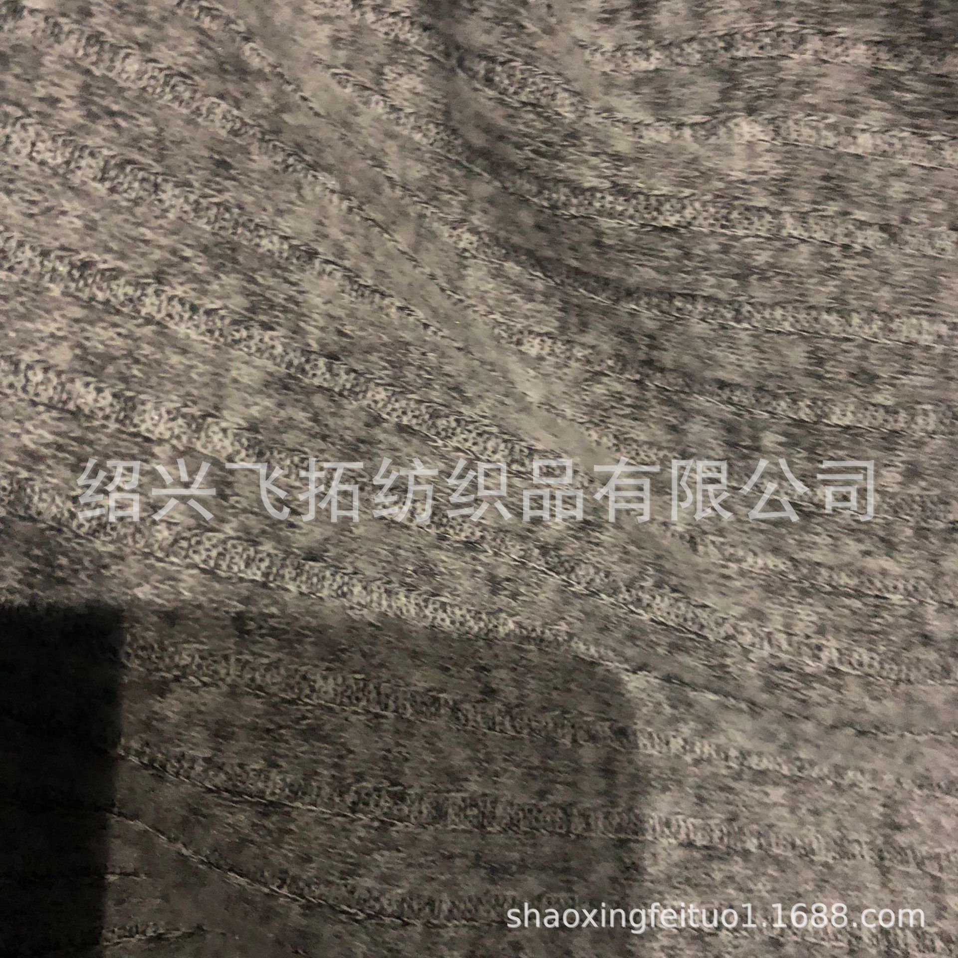 厂家直销针织95%涤纶5%氨纶6X3粗针罗纹麻灰拉毛布