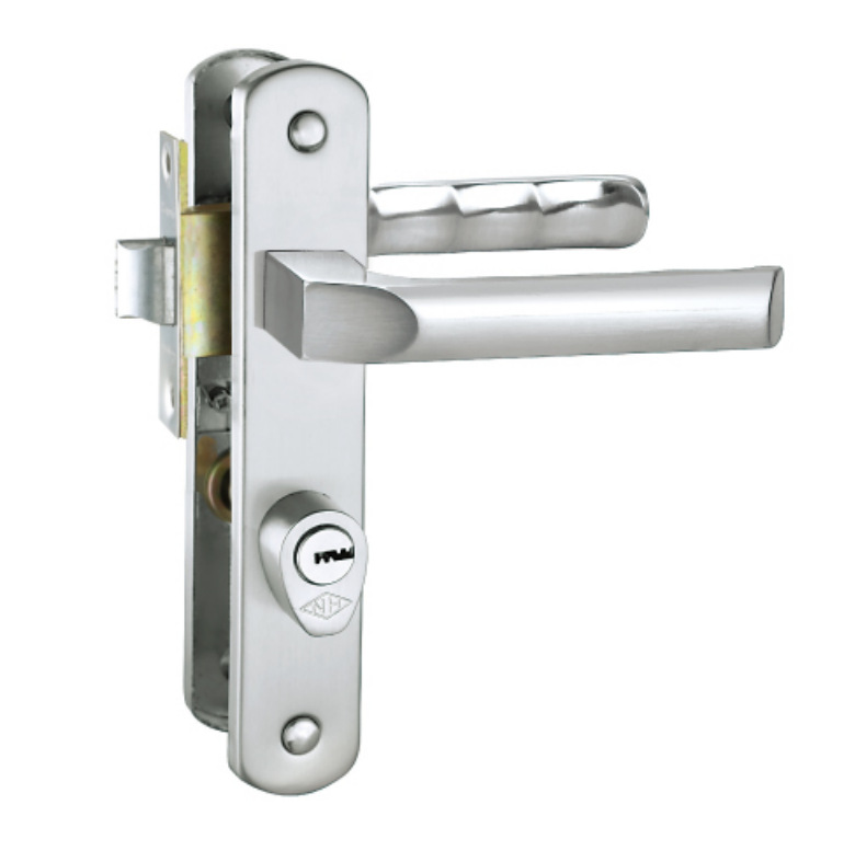 Directo de fábrica de aleación de aluminio cerradura de la manija de plástico puerta de acero puerta de madera puerta plana marco de aluminio puerta de acero inoxidable cerradura de la manija