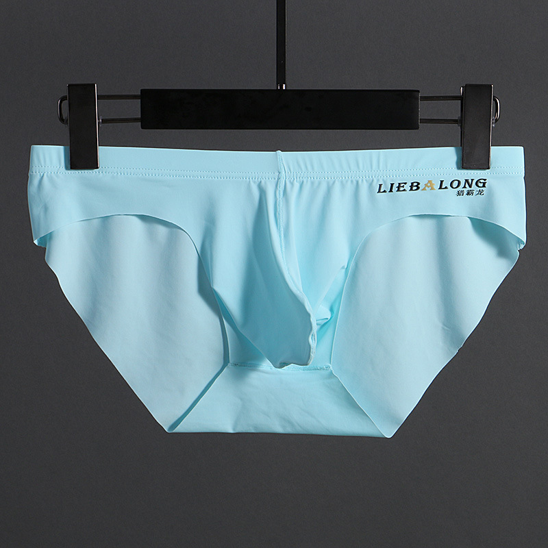 Hunting Balong New Men's Underwear Ice Silk Briefs Men's Thin Micro-transparent U-convex Low Waist Sexy Underwear for Men