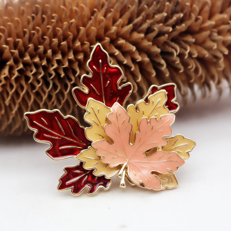 Retro Maple Leaf Alloy Plating Women's Brooches display picture 5